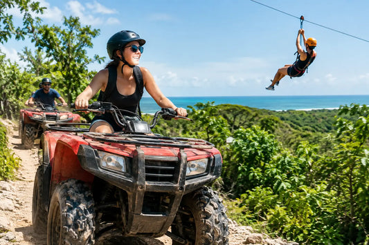 Tour ATV con tirolesas en Riviera Maya
