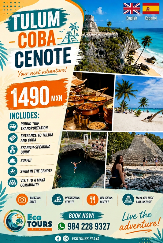 Tour Tulum, Cobá y Cenote desde Playa del Carmen | Todo Incluido (copia)