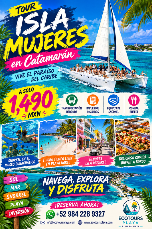 Isla Mujeres Catamaran Impuestos Incluidos | desde Playa del Carmen