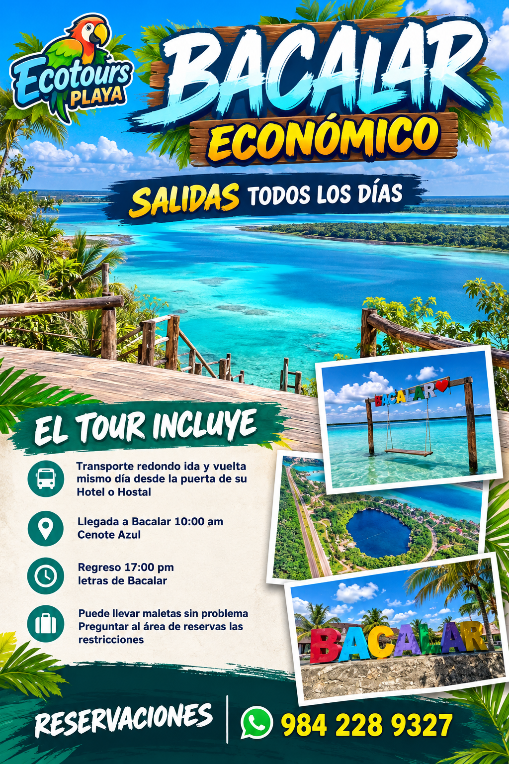 Bacalar Économique | Excursion d'une journée → 1250 MXN