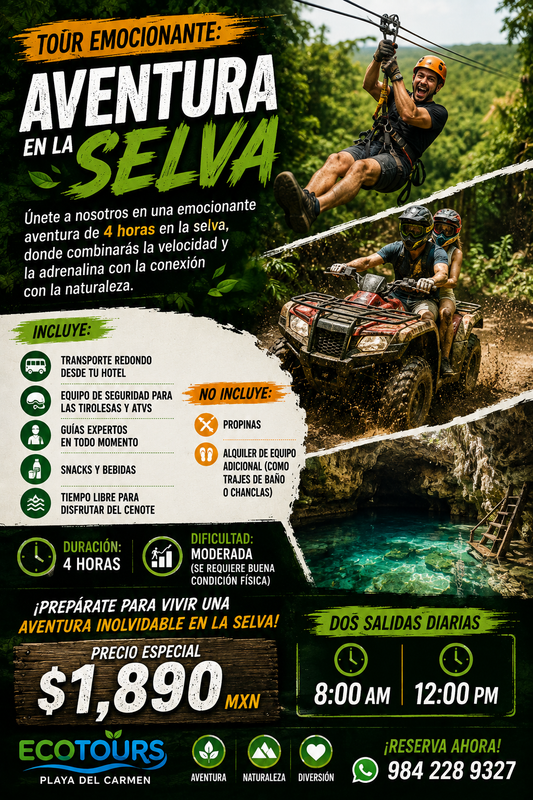 TYROLIENNES ET CÉNOTE POUR VTT